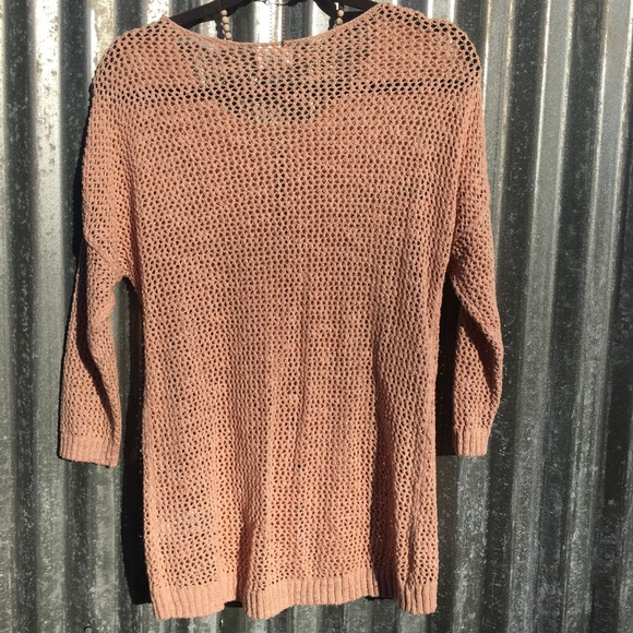 Crochet sheer sweater•medium•blush•NWOT - Picture 4 of 4